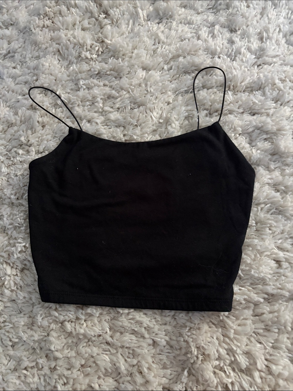 wild fable Black Spaghetti-Strap Cropped Camisole